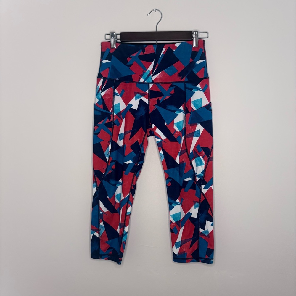 Ododos women’s medium Vibrant Abstract Leggings gym workout like new!